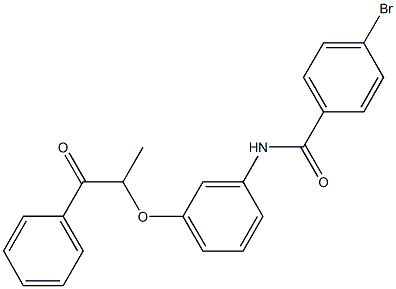 4-bromo-N-[3-(1-methyl-2-oxo-2-phenylethoxy)phenyl]benzamide Struktur