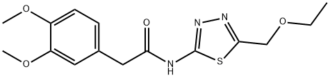 2-(3,4-dimethoxyphenyl)-N-[5-(ethoxymethyl)-1,3,4-thiadiazol-2-yl]acetamide Struktur