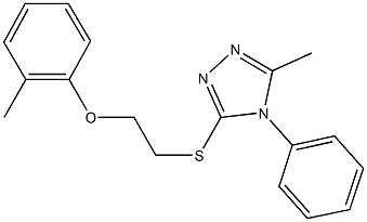 2-methylphenyl2-[(5-methyl-4-phenyl-4H-1,2,4-triazol-3-yl)thio]ethylether Struktur