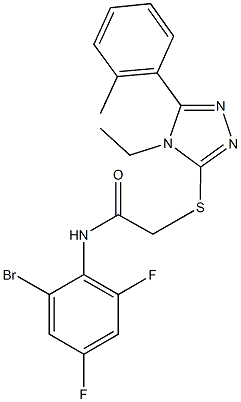 N-(2-bromo-4,6-difluorophenyl)-2-{[4-ethyl-5-(2-methylphenyl)-4H-1,2,4-triazol-3-yl]sulfanyl}acetamide Struktur