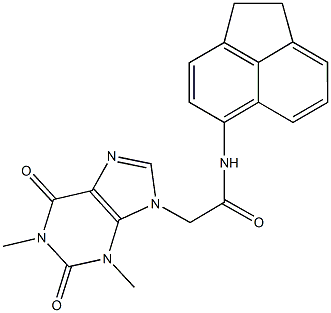 N-(1,2-dihydro-5-acenaphthylenyl)-2-(1,3-dimethyl-2,6-dioxo-1,2,3,6-tetrahydro-9H-purin-9-yl)acetamide Struktur