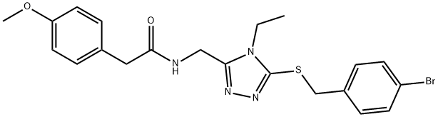 N-({5-[(4-bromobenzyl)sulfanyl]-4-ethyl-4H-1,2,4-triazol-3-yl}methyl)-2-(4-methoxyphenyl)acetamide Struktur