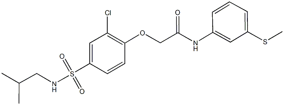 2-{2-chloro-4-[(isobutylamino)sulfonyl]phenoxy}-N-[3-(methylsulfanyl)phenyl]acetamide Struktur