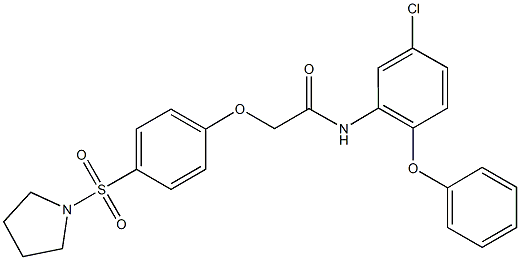 N-(5-chloro-2-phenoxyphenyl)-2-[4-(1-pyrrolidinylsulfonyl)phenoxy]acetamide Struktur