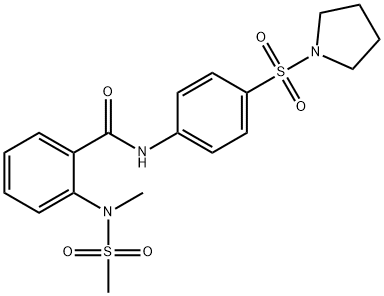 2-[methyl(methylsulfonyl)amino]-N-[4-(1-pyrrolidinylsulfonyl)phenyl]benzamide Struktur