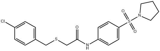 2-[(4-chlorobenzyl)sulfanyl]-N-[4-(1-pyrrolidinylsulfonyl)phenyl]acetamide Struktur