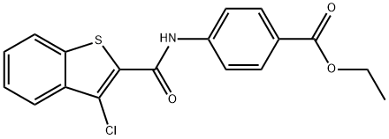 ethyl 4-{[(3-chloro-1-benzothien-2-yl)carbonyl]amino}benzoate Struktur