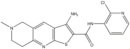 3-amino-N-(2-chloro-3-pyridinyl)-6-methyl-5,6,7,8-tetrahydrothieno[2,3-b][1,6]naphthyridine-2-carboxamide Struktur