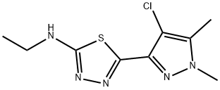 N-[5-(4-chloro-1,5-dimethyl-1H-pyrazol-3-yl)-1,3,4-thiadiazol-2-yl]-N-ethylamine Struktur