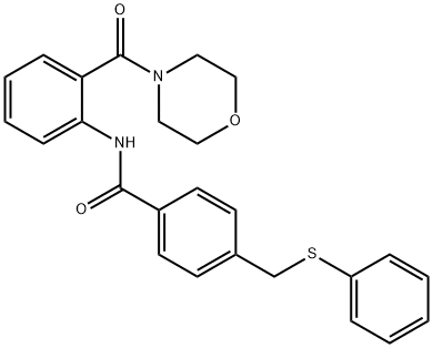 N-[2-(4-morpholinylcarbonyl)phenyl]-4-[(phenylsulfanyl)methyl]benzamide Struktur