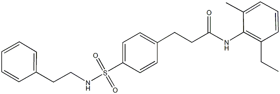 N-(2-ethyl-6-methylphenyl)-3-(4-{[(2-phenylethyl)amino]sulfonyl}phenyl)propanamide Struktur