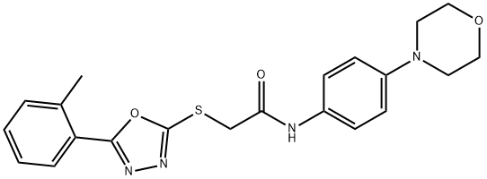 2-{[5-(2-methylphenyl)-1,3,4-oxadiazol-2-yl]sulfanyl}-N-[4-(4-morpholinyl)phenyl]acetamide Struktur