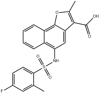 5-{[(4-fluoro-2-methylphenyl)sulfonyl]amino}-2-methylnaphtho[1,2-b]furan-3-carboxylic acid Struktur