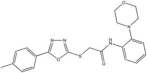 2-{[5-(4-methylphenyl)-1,3,4-oxadiazol-2-yl]sulfanyl}-N-[2-(4-morpholinyl)phenyl]acetamide Struktur