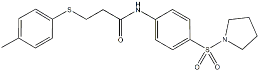 3-[(4-methylphenyl)sulfanyl]-N-[4-(1-pyrrolidinylsulfonyl)phenyl]propanamide Struktur