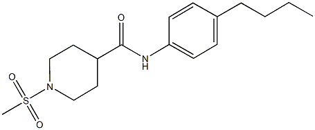 N-(4-butylphenyl)-1-(methylsulfonyl)-4-piperidinecarboxamide Struktur