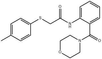 2-[(4-methylphenyl)sulfanyl]-N-[2-(4-morpholinylcarbonyl)phenyl]acetamide Struktur