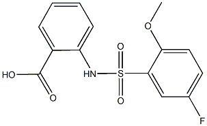 2-{[(5-fluoro-2-methoxyphenyl)sulfonyl]amino}benzoic acid Struktur