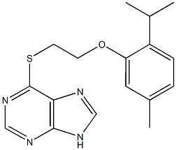 2-isopropyl-5-methylphenyl 2-(9H-purin-6-ylsulfanyl)ethyl ether Struktur