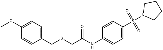 2-[(4-methoxybenzyl)sulfanyl]-N-[4-(1-pyrrolidinylsulfonyl)phenyl]acetamide Struktur