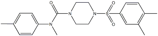 4-[(3,4-dimethylphenyl)sulfonyl]-N-methyl-N-(4-methylphenyl)-1-piperazinecarboxamide Struktur