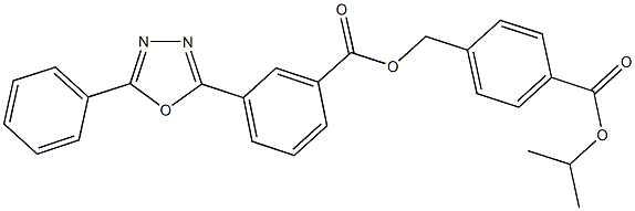 4-(isopropoxycarbonyl)benzyl 3-(5-phenyl-1,3,4-oxadiazol-2-yl)benzoate Struktur