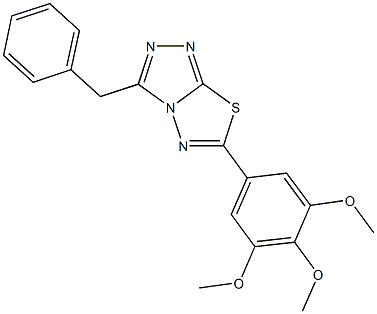 3-benzyl-6-(3,4,5-trimethoxyphenyl)[1,2,4]triazolo[3,4-b][1,3,4]thiadiazole Struktur