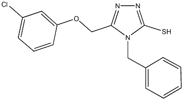 4-benzyl-5-[(3-chlorophenoxy)methyl]-4H-1,2,4-triazole-3-thiol Struktur