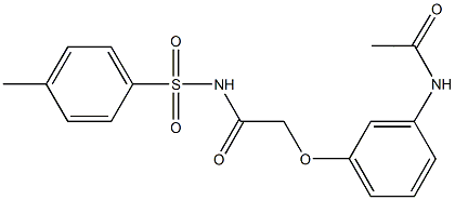 N-[3-(2-{[(4-methylphenyl)sulfonyl]amino}-2-oxoethoxy)phenyl]acetamide Struktur