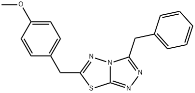 4-[(3-benzyl[1,2,4]triazolo[3,4-b][1,3,4]thiadiazol-6-yl)methyl]phenyl methyl ether Struktur