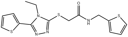 2-{[4-ethyl-5-(2-thienyl)-4H-1,2,4-triazol-3-yl]sulfanyl}-N-(2-thienylmethyl)acetamide Struktur