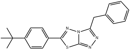 3-benzyl-6-(4-tert-butylphenyl)[1,2,4]triazolo[3,4-b][1,3,4]thiadiazole Struktur