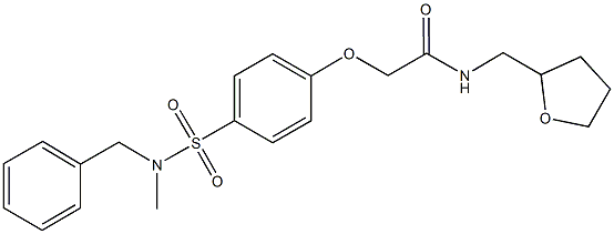 2-(4-{[benzyl(methyl)amino]sulfonyl}phenoxy)-N-(tetrahydro-2-furanylmethyl)acetamide Struktur