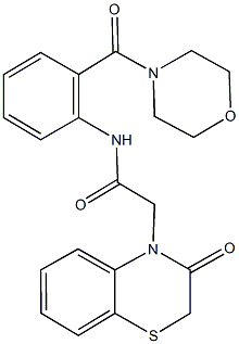 N-[2-(4-morpholinylcarbonyl)phenyl]-2-(3-oxo-2,3-dihydro-4H-1,4-benzothiazin-4-yl)acetamide Struktur