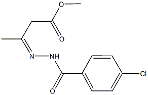 methyl 3-[(4-chlorobenzoyl)hydrazono]butanoate Struktur