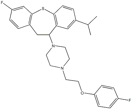 2-[4-(3-fluoro-8-isopropyl-10,11-dihydrodibenzo[b,f]thiepin-10-yl)-1-piperazinyl]ethyl 4-fluorophenyl ether Struktur