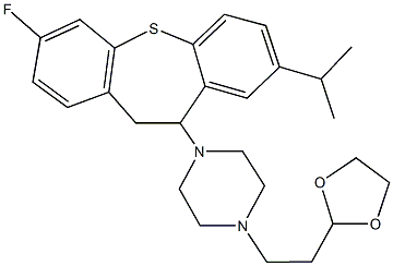 1-[2-(1,3-dioxolan-2-yl)ethyl]-4-(3-fluoro-8-isopropyl-10,11-dihydrodibenzo[b,f]thiepin-10-yl)piperazine Struktur