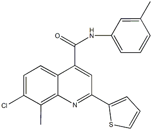 7-chloro-8-methyl-N-(3-methylphenyl)-2-(2-thienyl)-4-quinolinecarboxamide Struktur