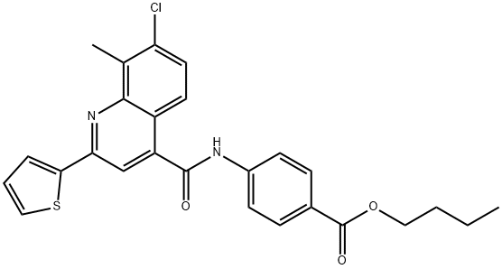 butyl 4-({[7-chloro-8-methyl-2-(2-thienyl)-4-quinolinyl]carbonyl}amino)benzoate Struktur