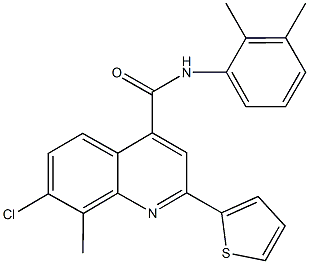 7-chloro-N-(2,3-dimethylphenyl)-8-methyl-2-(2-thienyl)-4-quinolinecarboxamide Struktur