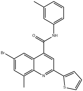 6-bromo-8-methyl-N-(3-methylphenyl)-2-(2-thienyl)-4-quinolinecarboxamide Struktur