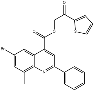 2-oxo-2-(2-thienyl)ethyl 6-bromo-8-methyl-2-phenyl-4-quinolinecarboxylate Struktur