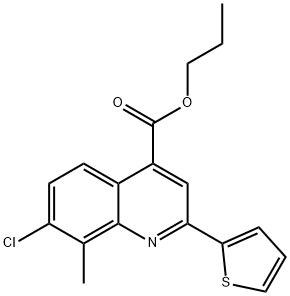 propyl 7-chloro-8-methyl-2-(2-thienyl)-4-quinolinecarboxylate Struktur