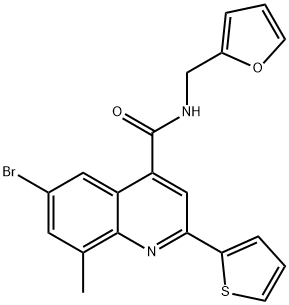 6-bromo-N-(2-furylmethyl)-8-methyl-2-(2-thienyl)-4-quinolinecarboxamide Struktur