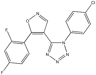 1-(4-chlorophenyl)-5-[5-(2,4-difluorophenyl)-4-isoxazolyl]-1H-tetraazole Struktur