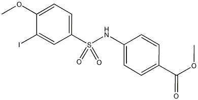 methyl 4-{[(3-iodo-4-methoxyphenyl)sulfonyl]amino}benzoate Struktur