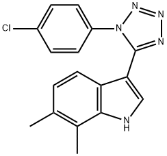 3-[1-(4-chlorophenyl)-1H-tetraazol-5-yl]-6,7-dimethyl-1H-indole Struktur