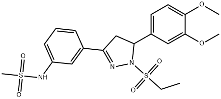 N-{3-[5-(3,4-dimethoxyphenyl)-1-(ethylsulfonyl)-4,5-dihydro-1H-pyrazol-3-yl]phenyl}methanesulfonamide Struktur