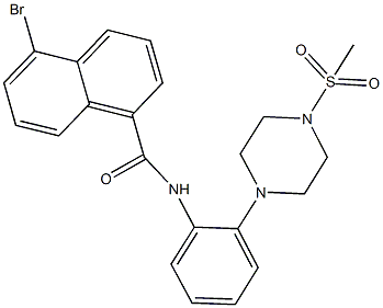 5-bromo-N-{2-[4-(methylsulfonyl)-1-piperazinyl]phenyl}-1-naphthamide Struktur