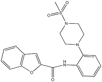 N-{2-[4-(methylsulfonyl)-1-piperazinyl]phenyl}-1-benzofuran-2-carboxamide Struktur